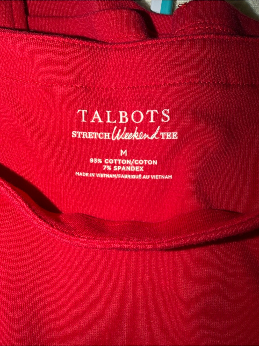 Talbots Classic Stretch Weekend Red Tee - Picture 3 of 5